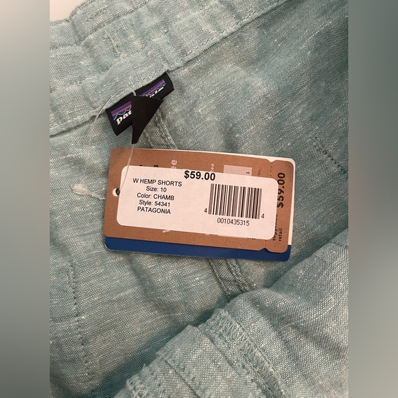 Patagonia Women’s Island Hemp Shorts 4” Button Close Beryl Green S 10 - Picture 4 of 6